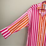 Beach Riot  Alexa‎ Striped Button Down Shirt in Sunset Size S/M Swim Coverup Photo 3