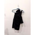 ZARA  Asymmetric One Shoulder Mini Dress with Twist Large Bow Ribbon Black XS Photo 3
