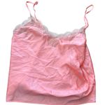 Victoria's Secret Pink Satin Lace Cami Top Slip V Neck Adjustable Straps Size M Photo 0