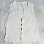Le lis  Cream Rib Knit Button Front Top Photo 0