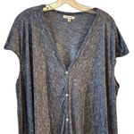 Max Studio  Women's 3X Blue Short Sleeve Button Front Blouse Casual Photo 1