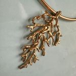 ZARA Golden Coral Choker Necklace - Raised Coral Pendant Statement Collar Photo 8