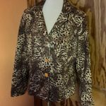 Joan Rivers Animal Print Jacket Brown Size L Photo 11