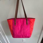 Vera Bradley  Pink and Orange Quilted Tote Photo 7