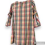 Crown & Ivy  size XS women’s multicolor plaid casual dress 3/4 sleeve summertime Photo 0