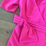 Black Halo  maricopa belted faux wrap puffy sleeve mini dress Photo 5