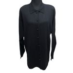 Valerie Stevens Vintage  Cardigan Sz Large Black 100% Merino Wool Granny Sweater Photo 9