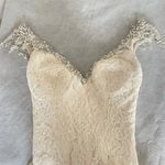 Maggie Sotero Ivory Lace Overlay Wedding Dress Cap Sleeve V Photo 2