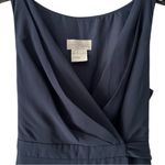 Jenny Packham Women’s Wrap Sleeveless Chiffon Gown Navy Evening Maxi 14 Blue Photo 2