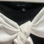 Long sleeve black blouse with white collar bow Size XXS Photo 3