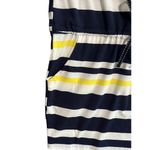 Beach By Exist  Womens Medium Nautical Striped Navy White Yellow Drawstring Dress Photo 1