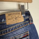 True Religion  Shorts Womens 24 Blue Denim Raw Hem Distressed Cutoff Mid Rise y2k Photo 7