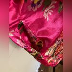 Ms Lovely Hot Pink Baroque Floral Satin Kimono Short Robe Size XS Photo 8