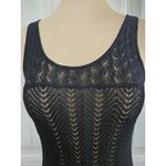 ZARA  Black Viscose Open Knit Tank Top Stretch Soft Sz S Photo 5
