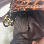 Antonio Melani  Brown Patent Leather Croc Embossed Woven Chain Handle Bag Photo 5