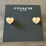 Coach  Blush Yellow Heart Earrings Photo 0