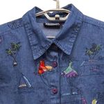 Artwork Denim Button Up Shirt Blue 2X Photo 2