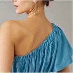 Current Air  Blue‎ One Shoulder Ruffled Tiered Belted Midi Dress Sz M Photo 4