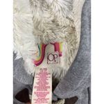 OP XL Hooded Sweatshirt Jacket Faux Fur Gray Full Zip Hooks Womens Long Sleeve Photo 6