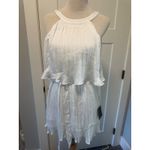 Lulus  White Pleated Ruffle Mini Dress‎ Halter Tie Back Sleeveless Party Photo 1