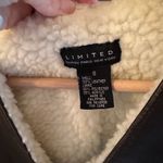 The Limited Vintage Leather Sherpa Lined Zip Up Vest in Brown Size Small Photo 2