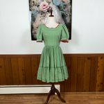 Darling Vintage 1970s Cotton Squaredance Dress! Green Size 12 Photo 2