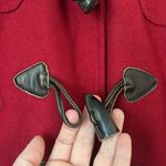 American Eagle American Eagle Womens Red Wool Blend Pea Coat Fur Hood Toggle Buttons Sz Med Photo 3