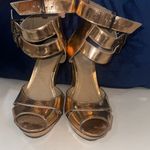Topshop  Rose Gold Ankle Strap Heels Photo 1