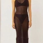 Peppermayo  Brown w/ Black Signature Logo Sheer Maxi Sleeveless Dress Size 8 Photo 1