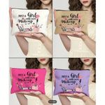 Makeup Lover's Burlap Cosmetic Bag Tan Photo 2