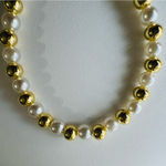 Gold and White Pearl Bracelet with Heart and Strawberry Charms Adjustable Photo 2