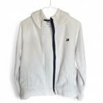 Tommy Hilfiger Sport Women’s White Fleece Hoodie Jacket M Full Zip Logo Branded Photo 2