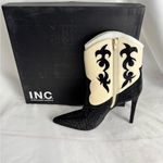 INC International Concepts Black and‎ White Heeled Boots with Stiletto​ Size 7.5 Photo 2