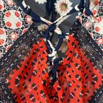 FIGUEROA Fig & flower size Small Flowy Boho blouse top shirt red white and blue Photo 3