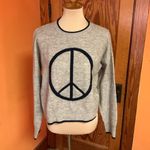 Natural Life  Peace Sign Sweater Gray Knit Pullover Sweater Photo 5
