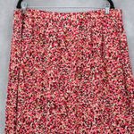 Just My Size  Boho Floral Midi Skirt Red Pink Flowy Pocket Casual Chic Plus 16 Photo 2