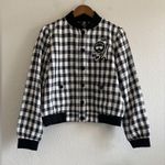 Karl Lagerfeld PARIS Buffalo Check Print Stand Collar Long Sleeve Bomber… Photo 1
