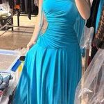 Cache  Vibrant Teal Cutout Strapless Dress Photo 0