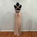 La Femme 28506 Off the Shoulder Criss Cross Back Slit Jersey Gown 8 Photo 6