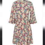 Stine Goya jasper daisy field teal multi color Floral Mini Dress 3/4 sleeve M Blue Size M Photo 14