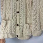 Thomas Keeling Wool Fisherman Sweater Cardigan Sz XL Chunky Hand Knit Photo 8
