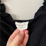 ZARA Black ribbed knit ruffle sleeve tank bodysuit small cute coquette boho festival Photo 6