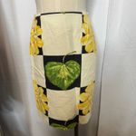 J. McLaughlin  Size 6 Pencil Skirt Yellow Floral Green Leaf Black White Check Photo 1