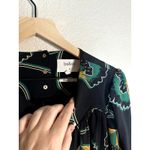 Ba&sh  Leo A Line Dress Black Green Floral Mini Size Large (3) Photo 5