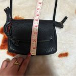 Macy's Black Textured Pleather Bag with Zipper Closure Photo 9
