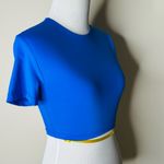 ZARA  Royal Blue Smooth Fabric Crop Top Photo 2
