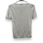 Madewell  Micro-Rib Short Sleeve‎ Striped Sweater Tee in Monument Sz M NEW Photo 3