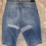 Distressed Blue Denim Jeans – Classic Streetwear Style with Branding Patch Size 8 Photo 2