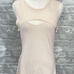 LAmade Pale Pink Fauna Sleeveless Cut Out Tank Top Photo 0