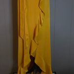 David's Bridal DAVID’S BRIDAL Bridesmaid Dress Women’s Size 6 Flutter Sleeve Crepe Satin Ruffle Photo 3